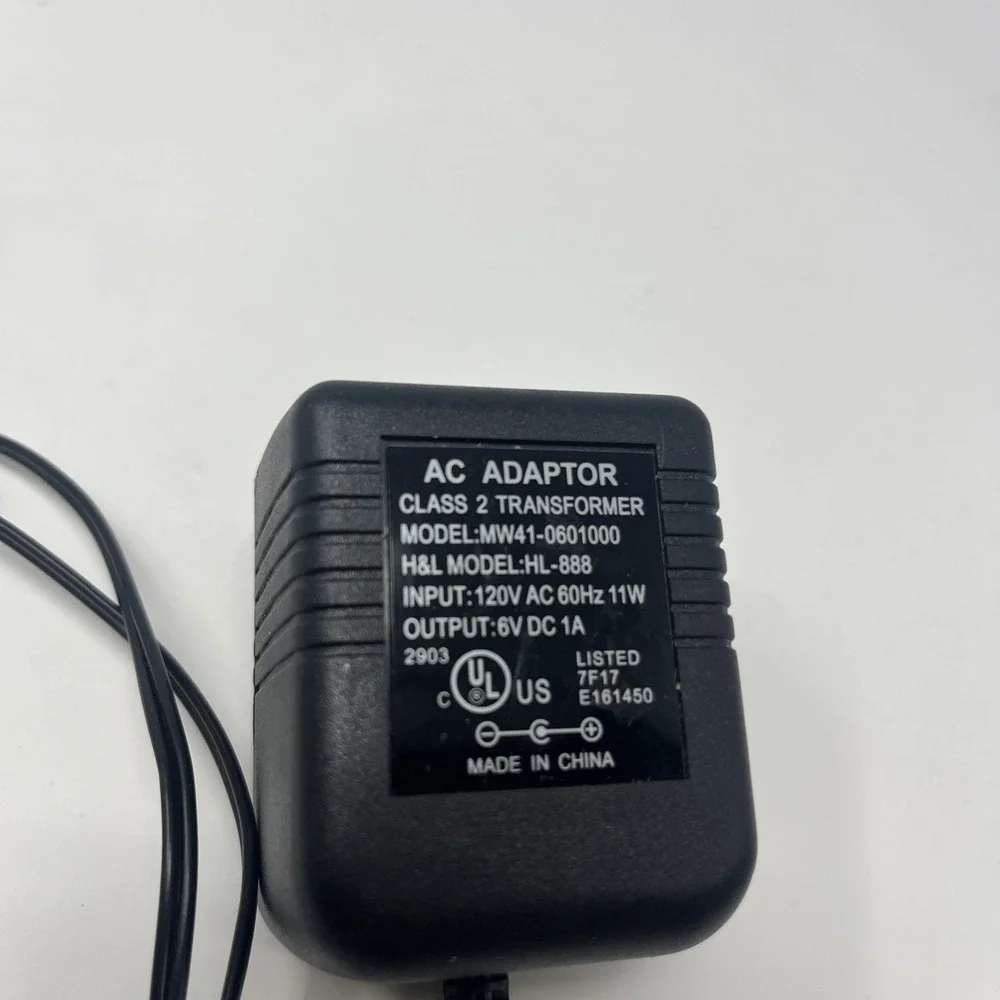 AC Adaptor Class 2 Transformer Model MW41-0601000 HL-888 6v DC 1A 120v 60hz 11w